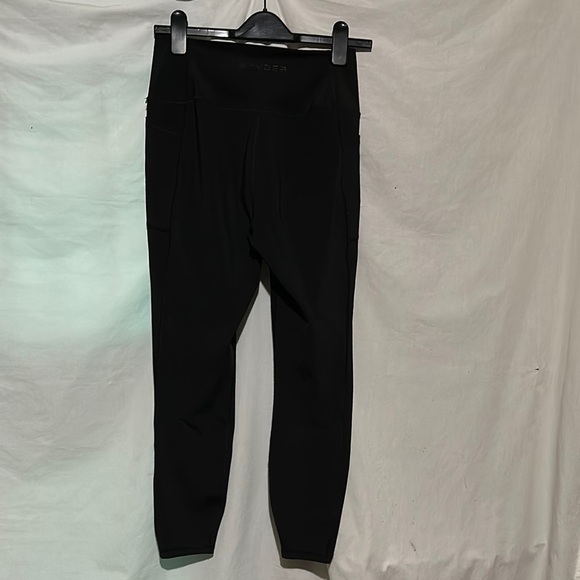 Spyder Active Black Leggings size large with Side Pockets - Picture 2 of 5